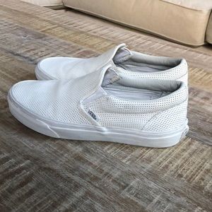 white leather vans